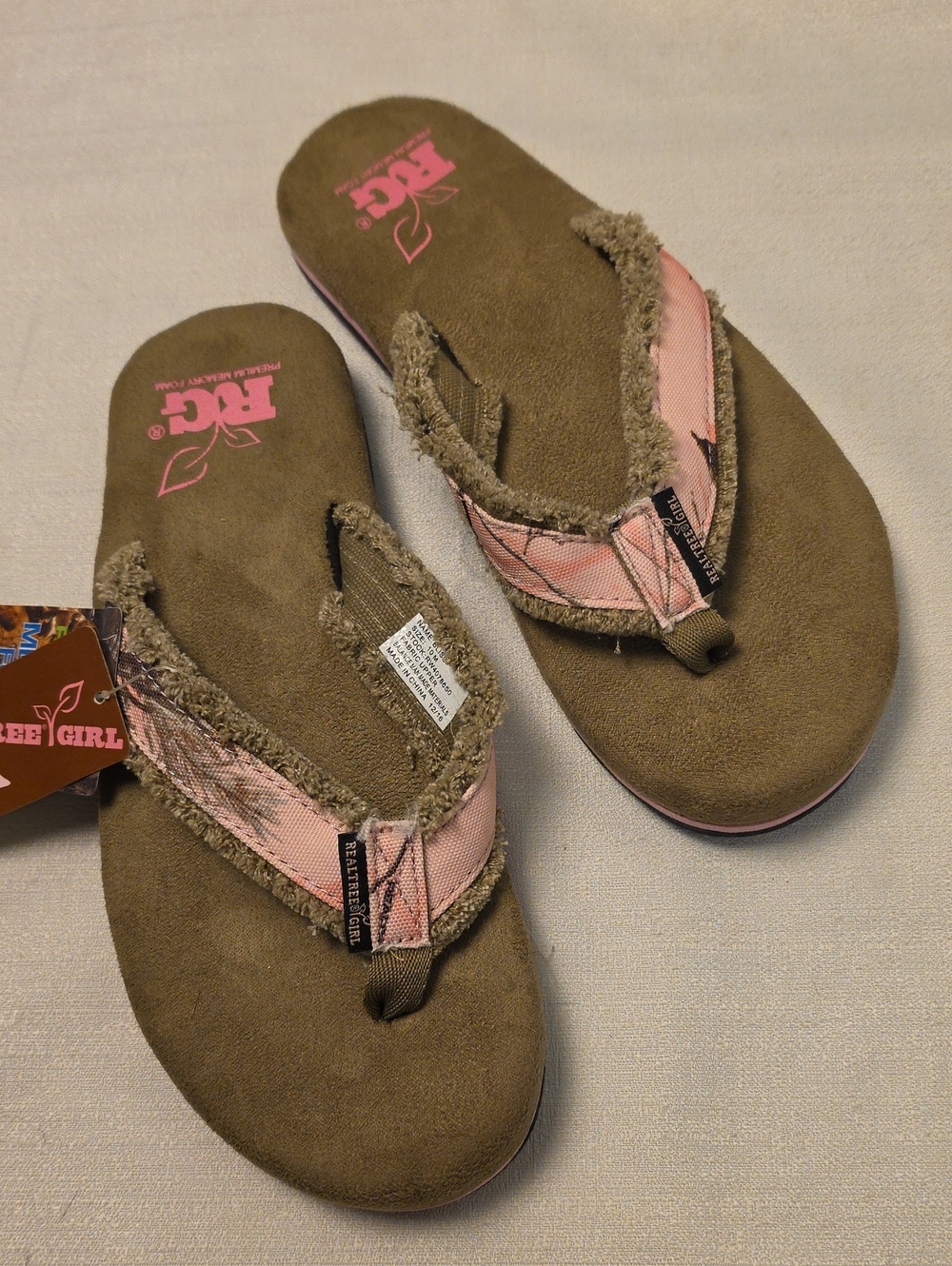 Realtree Girl Bliss Ultra Soft Cushion Insole Brown & Pink Sandals Size 10M